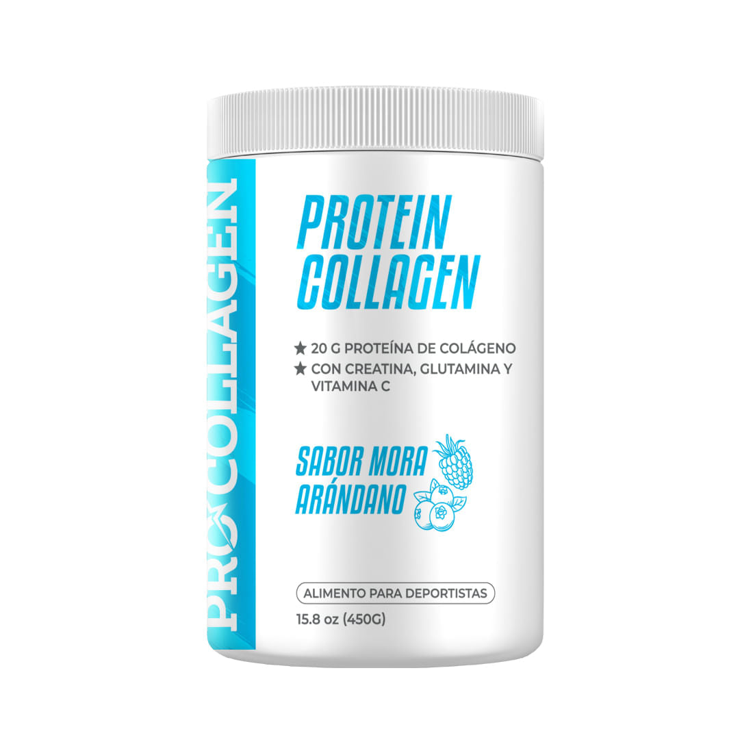 Protein Collagen 450g - Suplemento proteico de colágeno enriquecido con glutamina, creatinas y aminoácidos