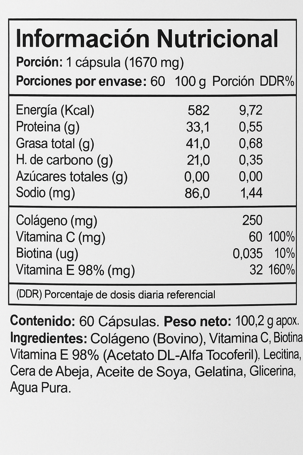 Colageno + Biotina – Capsulas Blandas